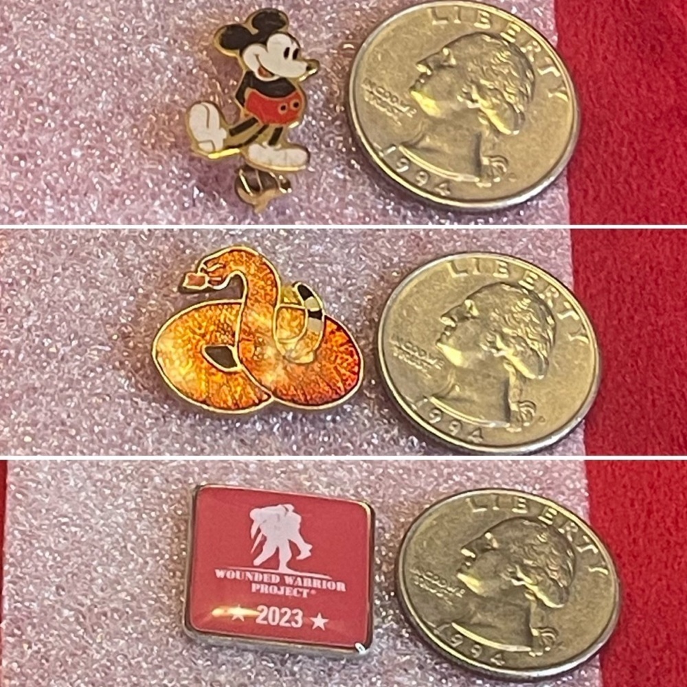 DISNEY Mickey Pin+Vintage Enamel Snake Pin+FREE 2023 WW Pin VINTAGE - Picture 8 of 12